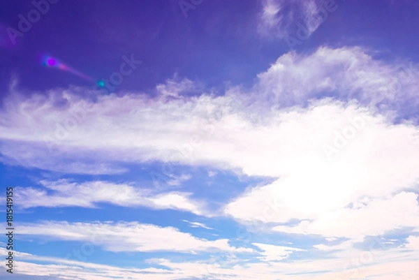 Obraz Peaceful Blue Sky with Fluffy White Clouds