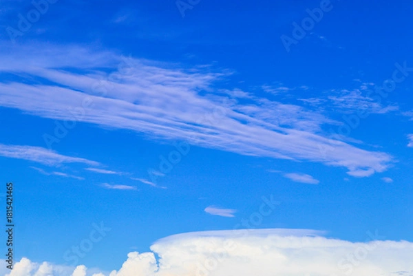 Obraz Peaceful Blue Sky with Fluffy White Clouds