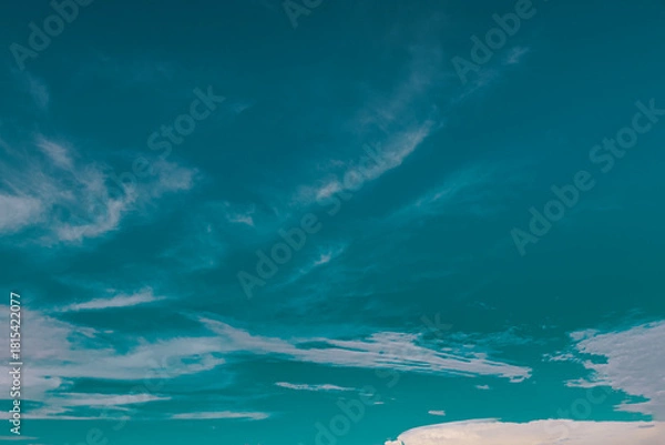 Obraz Peaceful Blue Sky with Fluffy White Clouds