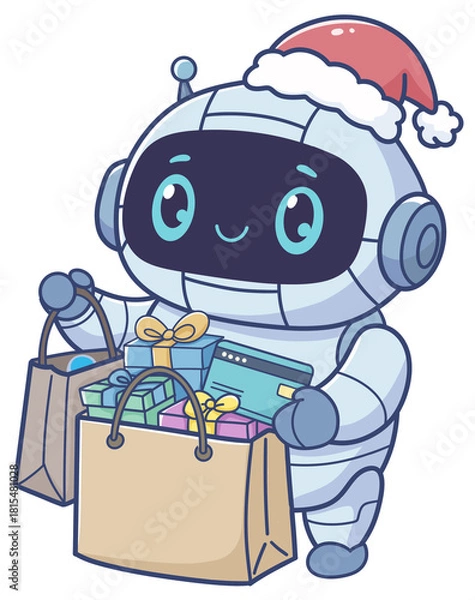 Fototapeta robot with a gift