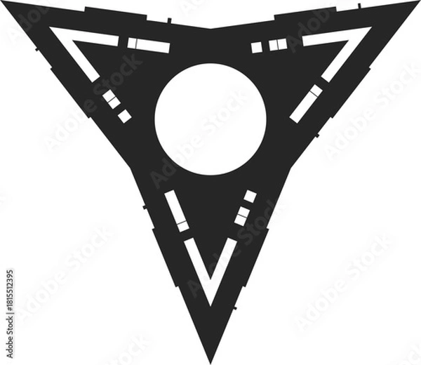 Obraz 하이테크 스타일 삼각형 로고 심볼