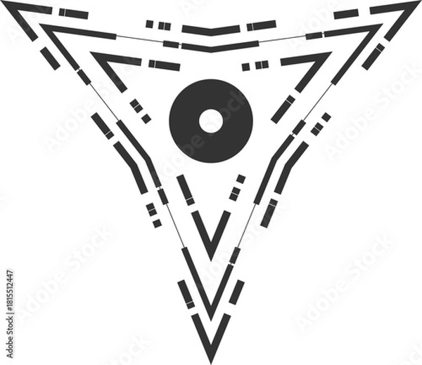 Obraz 하이테크 스타일 삼각형 로고 심볼