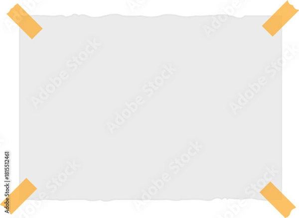 Obraz 모서리에 테이프가 붙은 빈 메모지