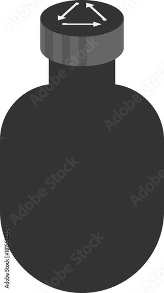 Obraz 재활용 마크가 있는 물병 실루엣 아이콘