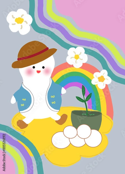 Obraz  Ducking  and rainbow