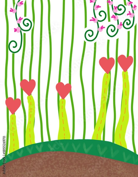 Obraz floral background with heart 