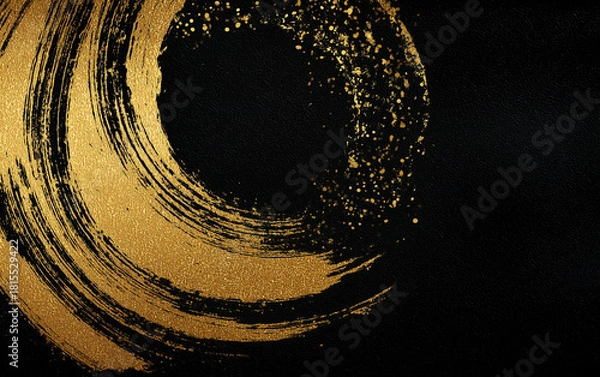 Obraz ダイナミックな円弧の毛筆による和風背景素材