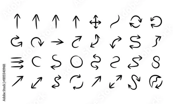 Obraz Hand drawn arrow collection isolated on for your design