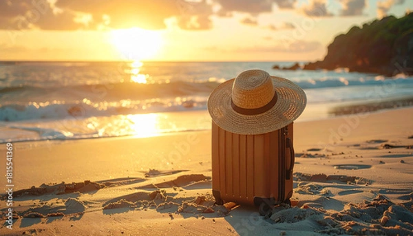 Fototapeta Dramatic Holiday Beach Sunset Scene Ai Generated