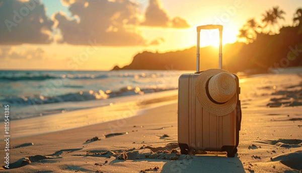 Fototapeta Dramatic Holiday Beach Sunset Scene Ai Generated