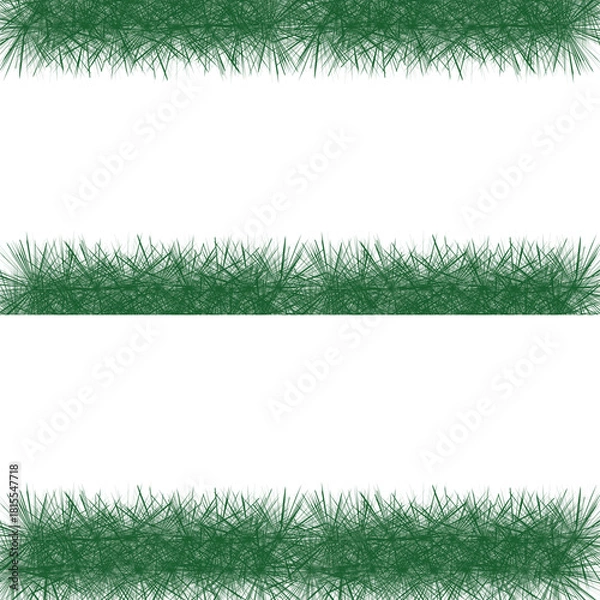 Fototapeta Three Horizontal Green Grass-like Textured Borders