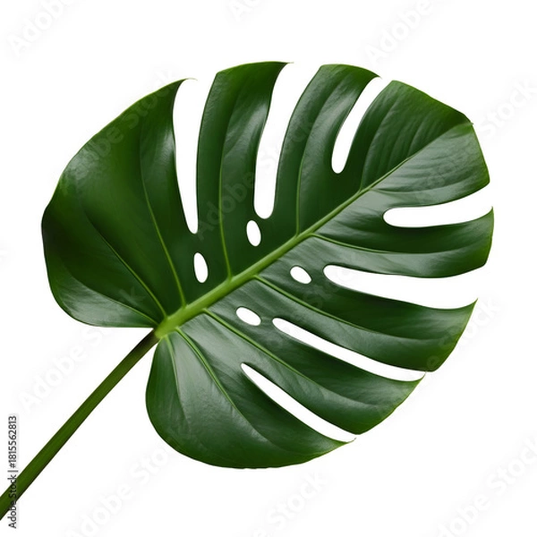 Obraz Monstera Deliciosa Leaf Captivating Green Tropical Split-Leaf Philodendron