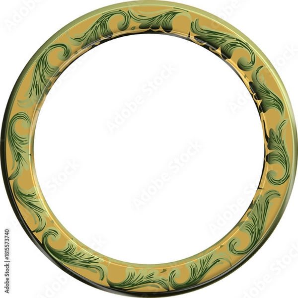 Obraz 속이 비어있는 클래식한 무늬의 동그란 테두리 액자