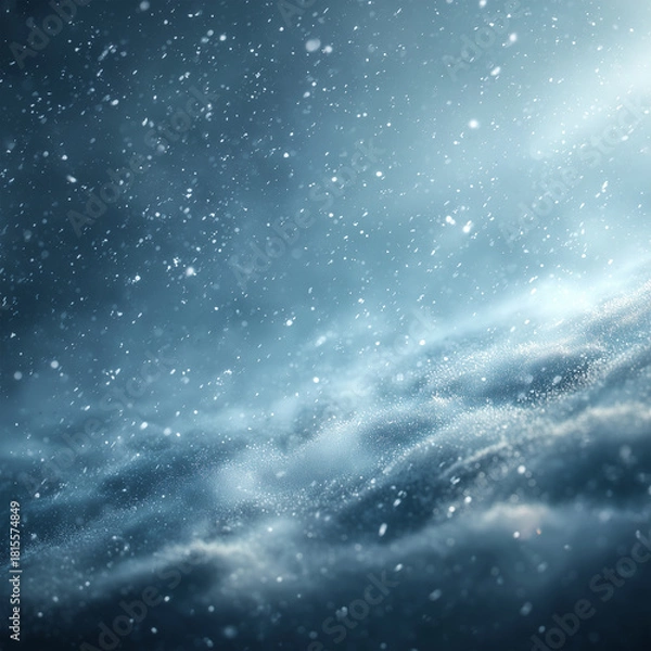 Fototapeta Dramatic Night Snowstorm: Cinematic Winter Atmosphere 3D Render