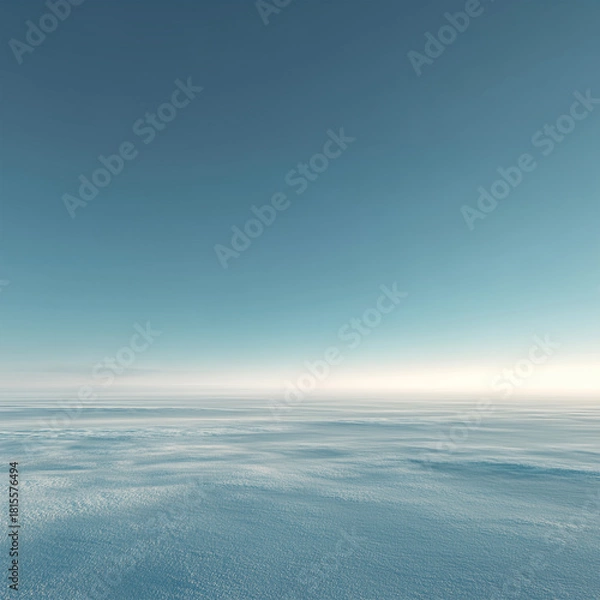Obraz Vast Minimalist Snow Plain Under Clear Blue Sky 3D Render