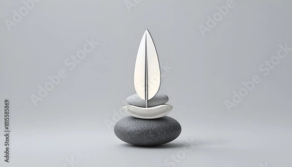 Obraz Zen Candle on Stone Stack