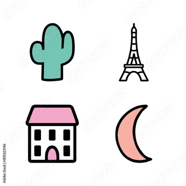 Obraz cute Travel & Home Mini Icon Pack