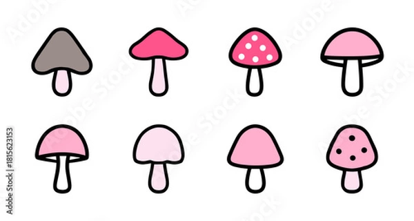 Obraz cute Mushroom Forest Pastel Pack