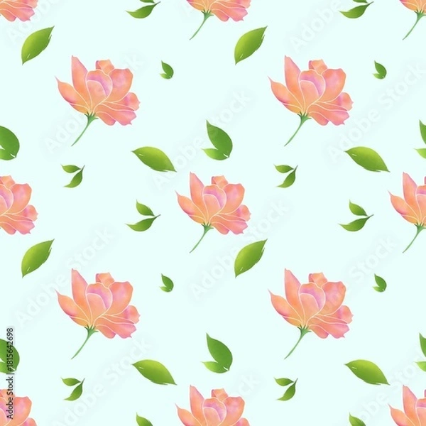 Obraz Seamless flowers art on pattern for background and backdrop.