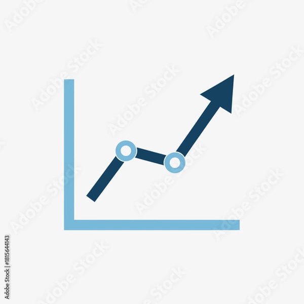 Obraz A line graph shows an upward trend with an arrow at the end.