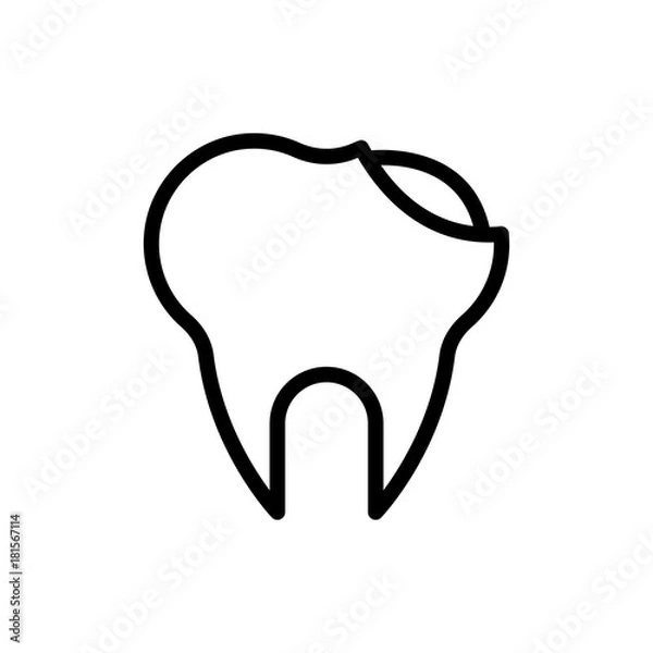 Fototapeta Teeth flat icon