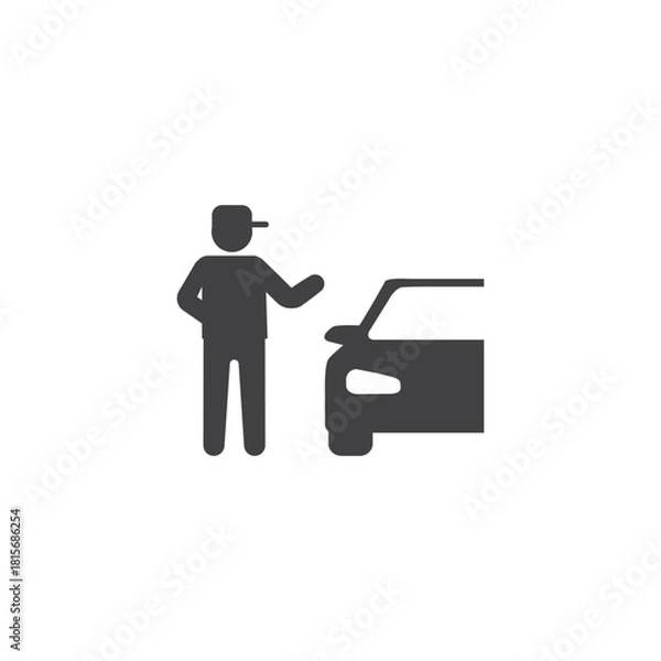 Obraz parking attendant flat icon design vector.