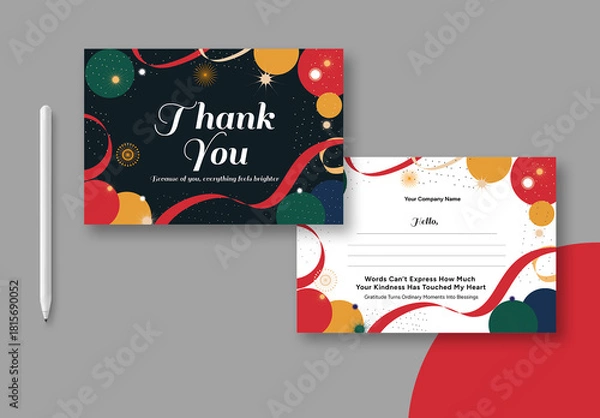 Obraz Thank You Card Design Layout