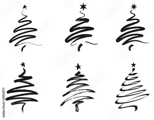 Obraz alberi natalizi in linea