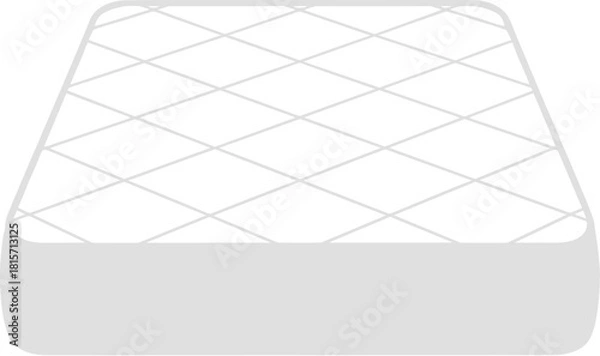 Obraz Simple white quilted bed mattress vector illustration.