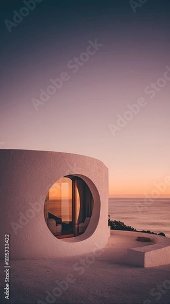 Fototapeta Coastal Modern Architecture Sunset View
