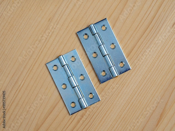 Fototapeta Loose pin steel butt hinge. Lightweight hinges for flight case and cargo boxes, storage and carrier box. 
Furniture accessories and components