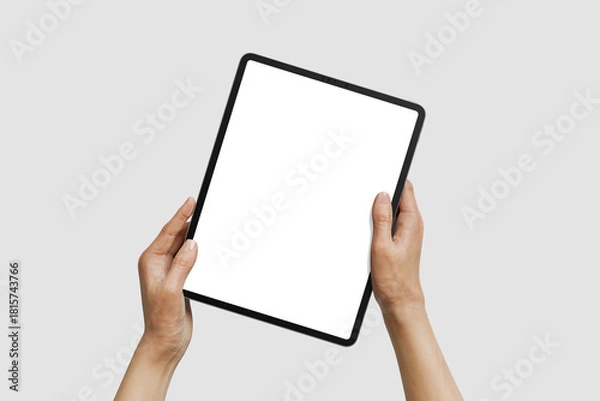 Obraz Tablet Mockup in Hands with Empty Display for Design Presentation
