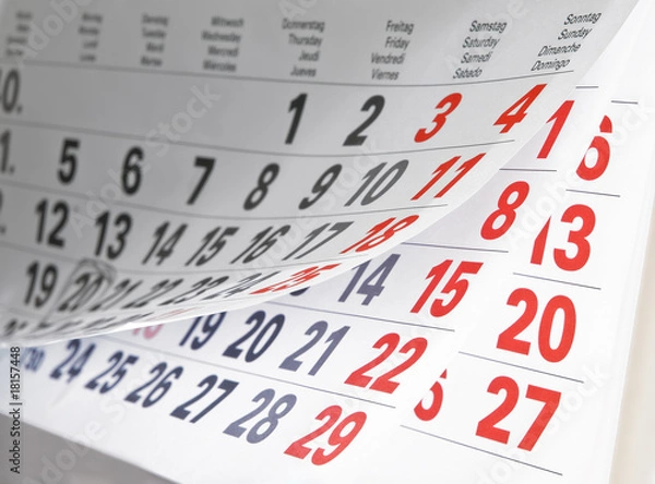 Obraz Close up a calendar page
