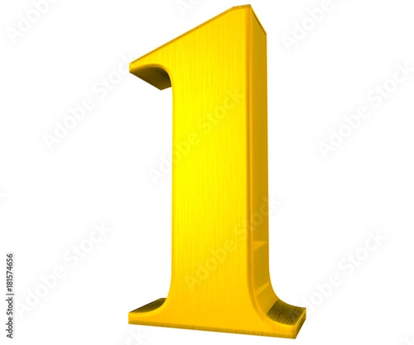 Obraz 3D golden number 1