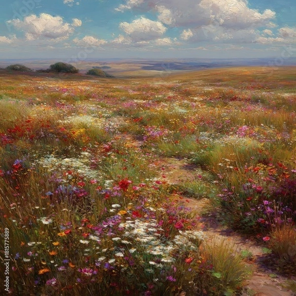 Obraz Colorful Wildflower Meadow Path