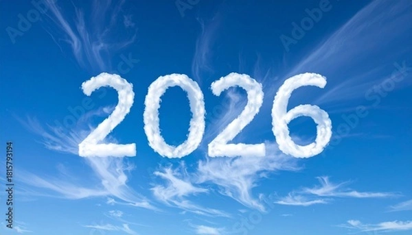 Obraz 青空に雲で描いた2026