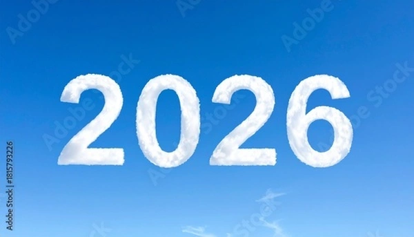 Obraz 青空に雲で描いた2026