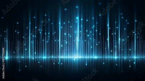 Fototapeta A mesmerizing display of blue light streaks and glitter against a dark background, creating a captivating and ethereal visual experience.