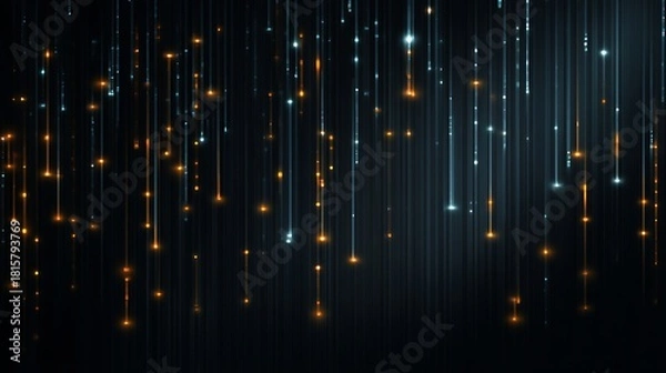 Fototapeta A mesmerizing backdrop of glowing, shimmering particles and lines against a dark, starry sky.