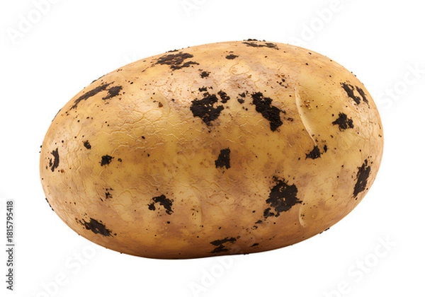 Fototapeta Rustic potato with soil texture, fresh and natural