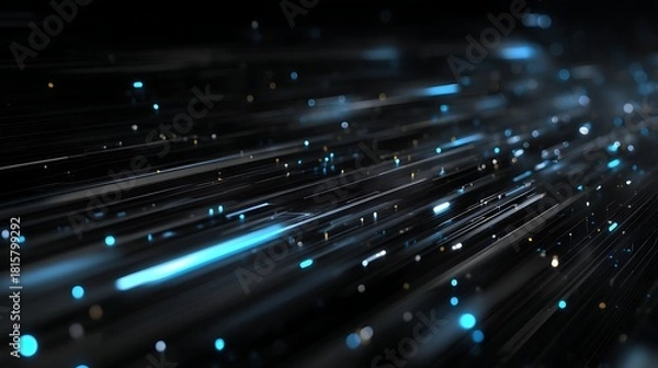 Fototapeta A mesmerizing array of glowing, streaking light trails against a dark background, evoking a sense of motion and energy.