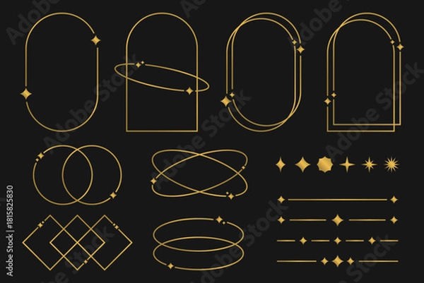 Obraz キラキラ装飾　星　ラインフレーム　枠　セット