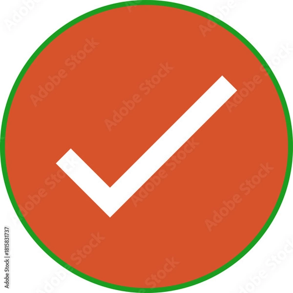 Fototapeta Checkmark icon in red circle Vector