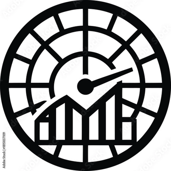 Fototapeta Global economic inflation gauge indicator symbol