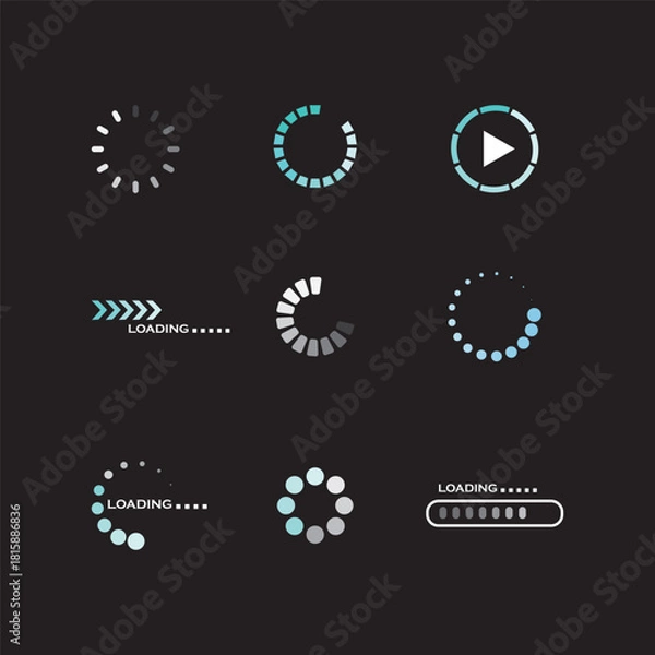 Obraz Loading symbols and bars