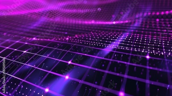 Obraz Purple_holographic_grid_tech_background