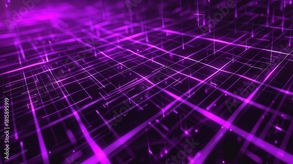 Obraz Purple_holographic_grid_tech_background