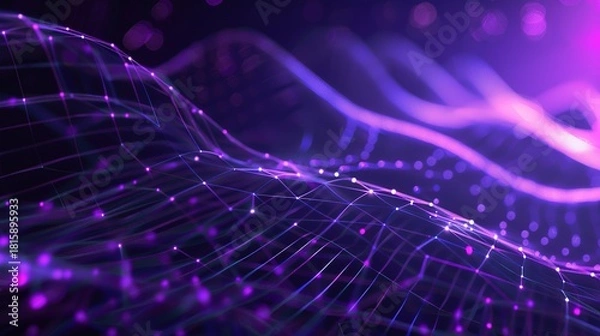 Obraz Purple_holographic_grid_tech_background