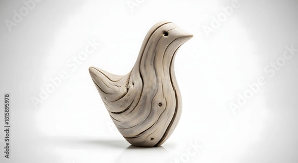 Obraz Elegant driftwood bird sculpture, a perfect natural accent for coastal decor, adding serene beauty and unique charm to any stylish home or beachside retreat