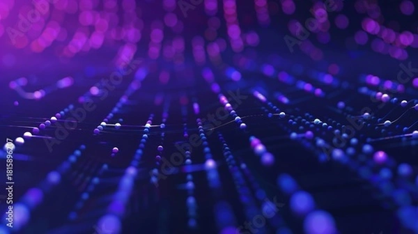 Obraz Purple_holographic_grid_tech_background